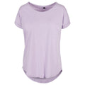 Lilac - Front - Build Your Brand Womens-Ladies Long Slub T-Shirt