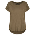 Olive - Front - Build Your Brand Womens-Ladies Long Slub T-Shirt