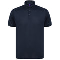 Navy - Front - Henbury Unisex Adult Polo Shirt