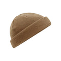 Biscuit Beige - Front - Beechfield Fisherman Mini Recycled Beanie