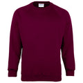 Burgundy - Front - Maddins Kids Unisex Coloursure Crew Neck Sweatshirt - Schoolwear