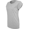 Heather Grey - Side - Build Your Brand Womens-Ladies Extended Shoulder T-Shirt