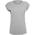 Heather Grey - Front - Build Your Brand Womens-Ladies Extended Shoulder T-Shirt