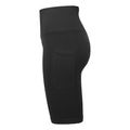 Black - Side - TriDri Womens-Ladies Ribbed Seamless 3D Cycling Shorts