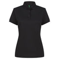 Black - Front - Henbury Womens-Ladies Recycled Polyester Polo Shirt