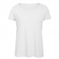 White - Front - B&C Womens-Ladies Triblend T-Shirt