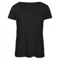 Black - Front - B&C Womens-Ladies Triblend T-Shirt