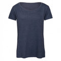 Heather Navy - Front - B&C Womens-Ladies Triblend T-Shirt
