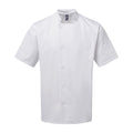 White - Front - Premier Unisex Adult Essential Short-Sleeved Chef Jacket