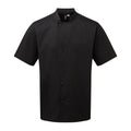 Black - Front - Premier Unisex Adult Essential Short-Sleeved Chef Jacket