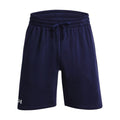 Midnight Navy-White - Front - Under Armour Mens Rival Fleece Shorts