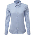 Light Navy-White - Front - Premier Womens-Ladies Maxton Gingham Long-Sleeved Shirt