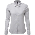 Silver-White - Front - Premier Womens-Ladies Maxton Gingham Long-Sleeved Shirt
