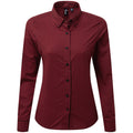 Black-Red - Front - Premier Womens-Ladies Maxton Gingham Long-Sleeved Shirt