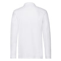 White - Back - Fruit of the Loom Mens Cotton Pique Long-Sleeved Polo Shirt