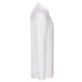 White - Side - Fruit of the Loom Mens Cotton Pique Long-Sleeved Polo Shirt