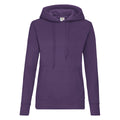 Purple - Front - Fruit of the Loom Womens-Ladies Classic 80-20 Lady Fit Hoodie
