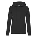 Black - Front - Fruit of the Loom Womens-Ladies Classic 80-20 Lady Fit Hoodie