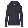 Deep Navy - Front - Fruit of the Loom Womens-Ladies Classic 80-20 Lady Fit Hoodie