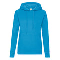 Azure Blue - Front - Fruit of the Loom Womens-Ladies Classic 80-20 Lady Fit Hoodie