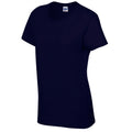 Navy - Side - Gildan Womens-Ladies Cotton Heavy T-Shirt