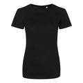 Black - Front - Awdis Womens-Ladies Heather Triblend Girlie T-Shirt