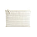 Grey - Front - Westford Mill Striped Organic Cotton Toiletry Bag