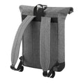Grey Marl-Black - Back - Bagbase Roll Top Backpack