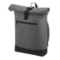 Grey Marl-Black - Front - Bagbase Roll Top Backpack