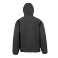 Black - Back - Result Mens Hooded 3 Layer Recycled Soft Shell Jacket