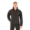 Black - Side - Result Mens Hooded 3 Layer Recycled Soft Shell Jacket