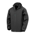 Black - Front - Result Mens Hooded 3 Layer Recycled Soft Shell Jacket