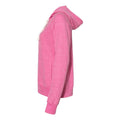 Pink - Side - JERZEES Women's Snow Heather French Terry Full-Zip Hooded Sweatshirt