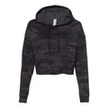 Black Camo - Front - Independent Trading Co. Womens Lightweight Crop Hooded Sweatshirt