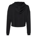 Black - Back - Independent Trading Co. Womens Lightweight Crop Hooded Sweatshirt
