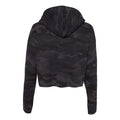 Black Camo - Back - Independent Trading Co. Womens Lightweight Crop Hooded Sweatshirt