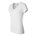 White - Side - BELLA + CANVAS Womens Jersey V-Neck Tee
