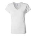 White - Front - BELLA + CANVAS Womens Jersey V-Neck Tee