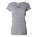 Athletic Heather - Front - BELLA + CANVAS Womens Jersey V-Neck Tee