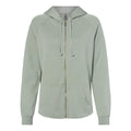 Sage - Front - Independent Trading Co. Women's California Wave Wash Full-Zip Hooded Sweatshirt