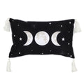 Black-White - Front - Something Different Rectangular Triple Moon Design Cushion