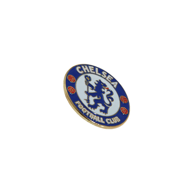 Blue-White-Red - Front - Chelsea FC Official Metal Football Crest Pin Badge