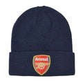 Navy - Front - Arsenal FC Adults Unisex Crest Cuff Knitted Beanie