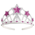 Silver-Pink - Front - Unique Party Plastic Star Gem Princess Tiara