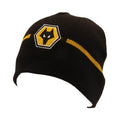 Gold-Black - Front - Wolverhampton Wanderers FC Crest Knitted Beanie