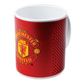 Red-White - Front - Manchester United FC Official Fade Ceramic Football Crest Mug