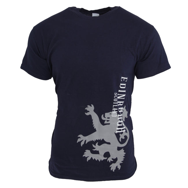 NAVY - Front - Unisex Short Sleeve Edinburgh Lion T-Shirt