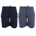Navy-Denim Blue - Front - Tom Franks Jersey Lounge Shorts (2 Pack)