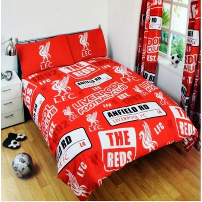 Red-White - Front - Liverpool FC Patch Duvet Set