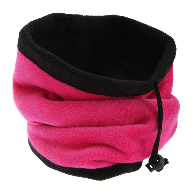 Pink - Front - FLOSO Womens-Ladies Multipurpose Fleece Neckwarmer Snood - Hat